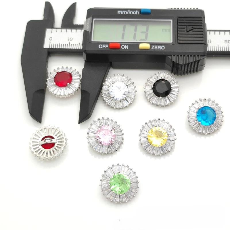 5pc Luxury Crystal Buttons for Clothing Cubic Zirconia Button for Coat Decorative CZ Sewing Buttons for Suits Cardigan