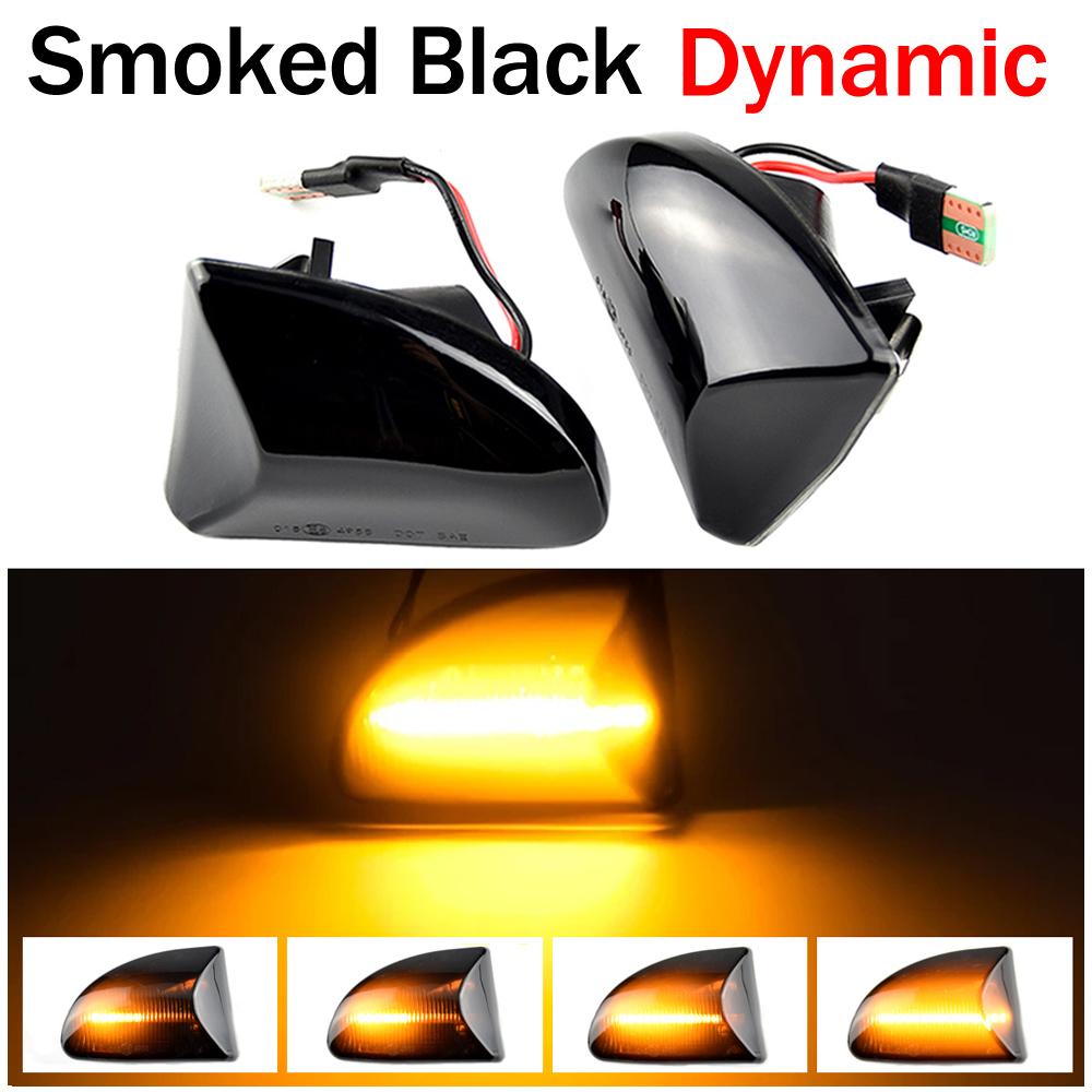 1 Pair LED Dynamic Car Blinker Side Mirror Marker Lamp Turn Signal Lights Accessories For Smart Fortwo 451 MK1 MKII 2007-2015