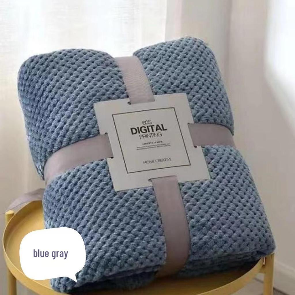 Thickened Pineapple Plaid Coral Fleece Blanket - Sofa, Yoga, Nap, or Japanese Style Cover