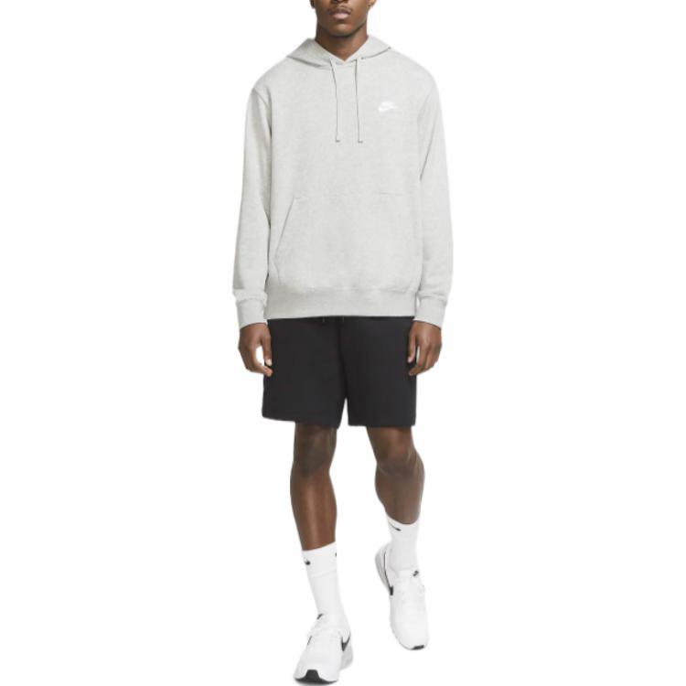 Nike Felpa con cappuccio da uomo con logo stampato a tinta unita Grigio CZ7858-063