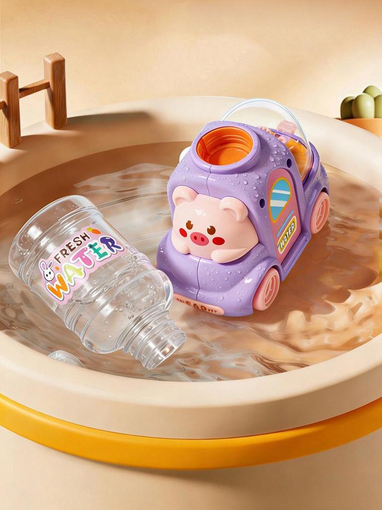 Cartoon Car & Dinosaur Mini Water Dispenser, Press Type Pretend Play Water Drinking Toy for Kids