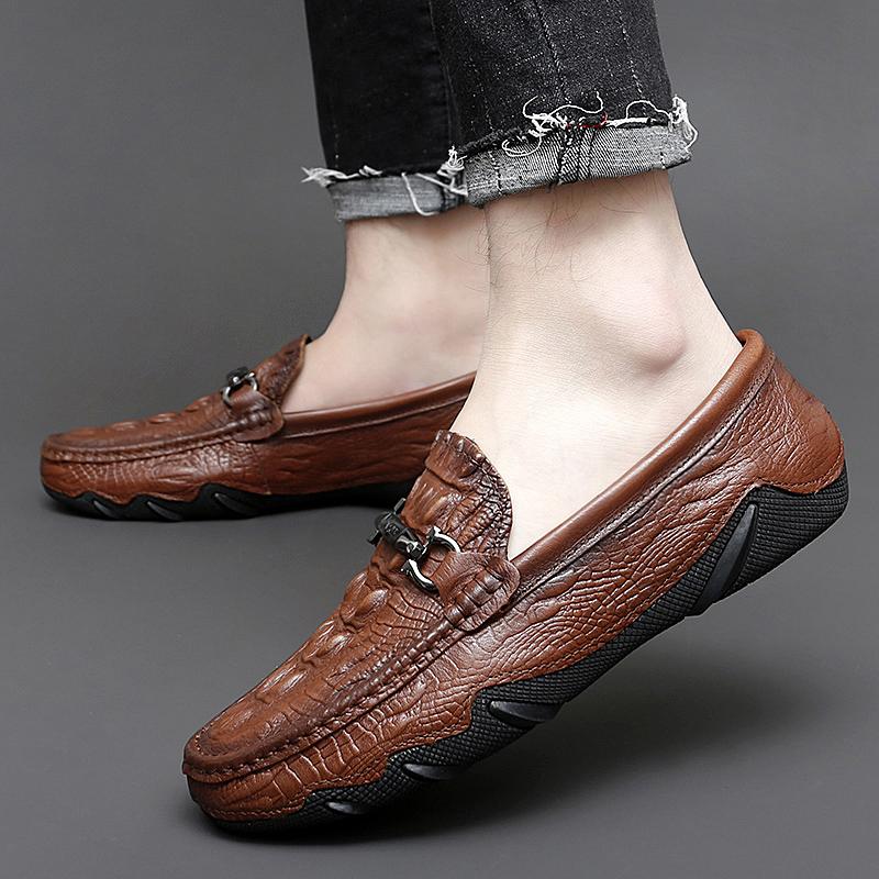 Handgefertigte Herren-Slipper Echtes Leder Slip-On Fahrschuhe für Herren Freizeitschuhe Bequeme Walking-Sneaker Mokassins Hombre