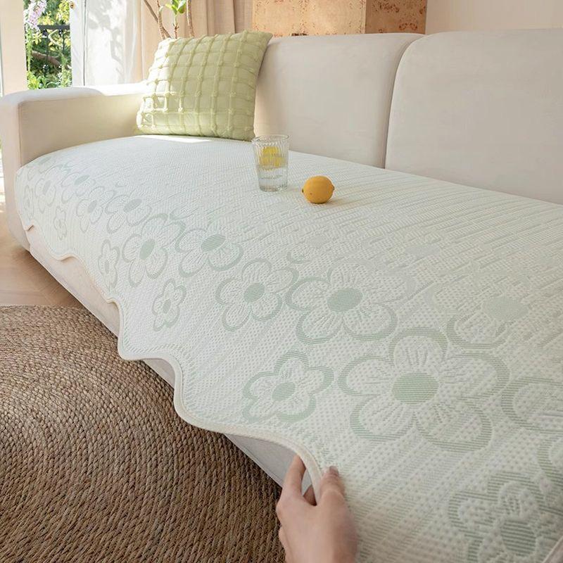 Summer Cool Silk Sofa Cushion Non Slip Sofa Cover High End Straight Pad Mat For Summer Sofa Decor