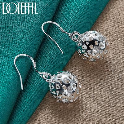 925 Sterling Zilver Holle Bal Hanger Bruiloft Oorbellen Sieraden