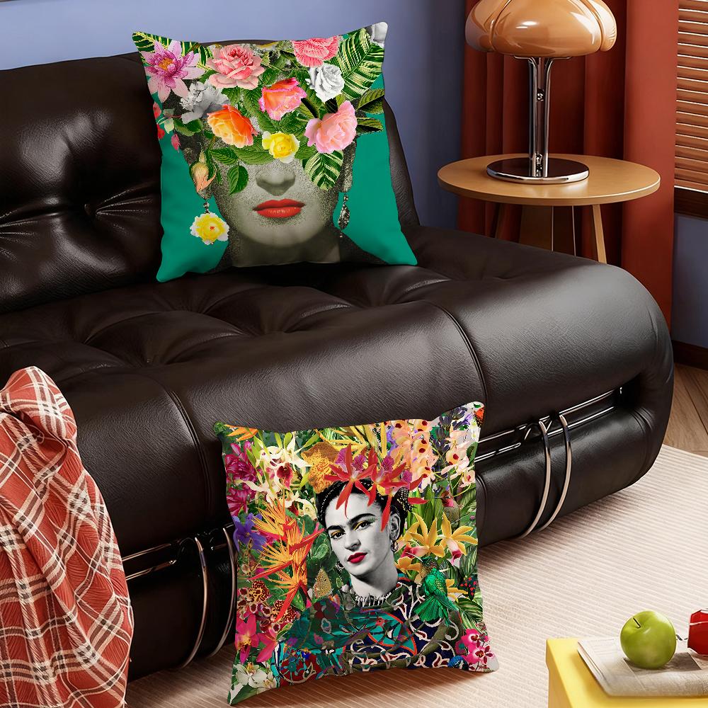 Art Pillow Case Bedroom Sofa Living Room Backrest Decoration Square F-Frida Flower K-Kahlo-S Classic Cushion Nap Time