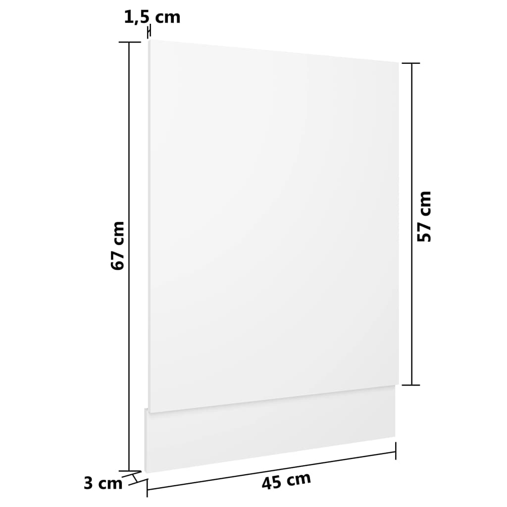 Dishwasher Panel Lyon White 45 X 3 X 67 Cm Particleboard