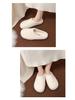 Baotou Warm Cotton Retro Slippers – Postpartum Casual Velvet Fluffy Half-Slippers for Home