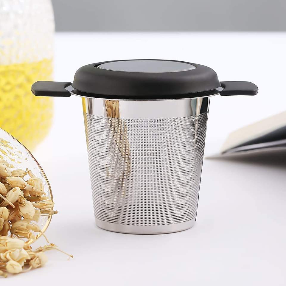 Stainless Steel Tea Filter with Double-Handle, Silicone Tea Filter, Double-Ear Tea Maker, Tea Partition, Tea Partition,