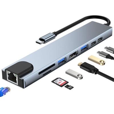 Adapter Hub - BOOLING - 8-in-1 - USB-C To HDMI 4K - PD 87W - SD/TF Reader