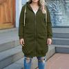 Women's Fashion Casual Plus Size Hooded  Long-Sleeve Solid Jacket