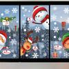 1piece Christmas Sticker, Santa Claus Snowman, Glass Sticker, Window Display Decoration, Snowflake, Deer Sticker, Window Sticker