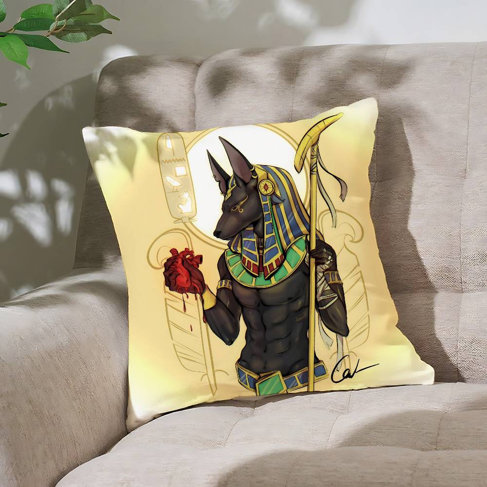 Ancient Egypt Anubis Customizable Square Pillowcases Stylish And Soft Perfect For Beds Cars And Sofas