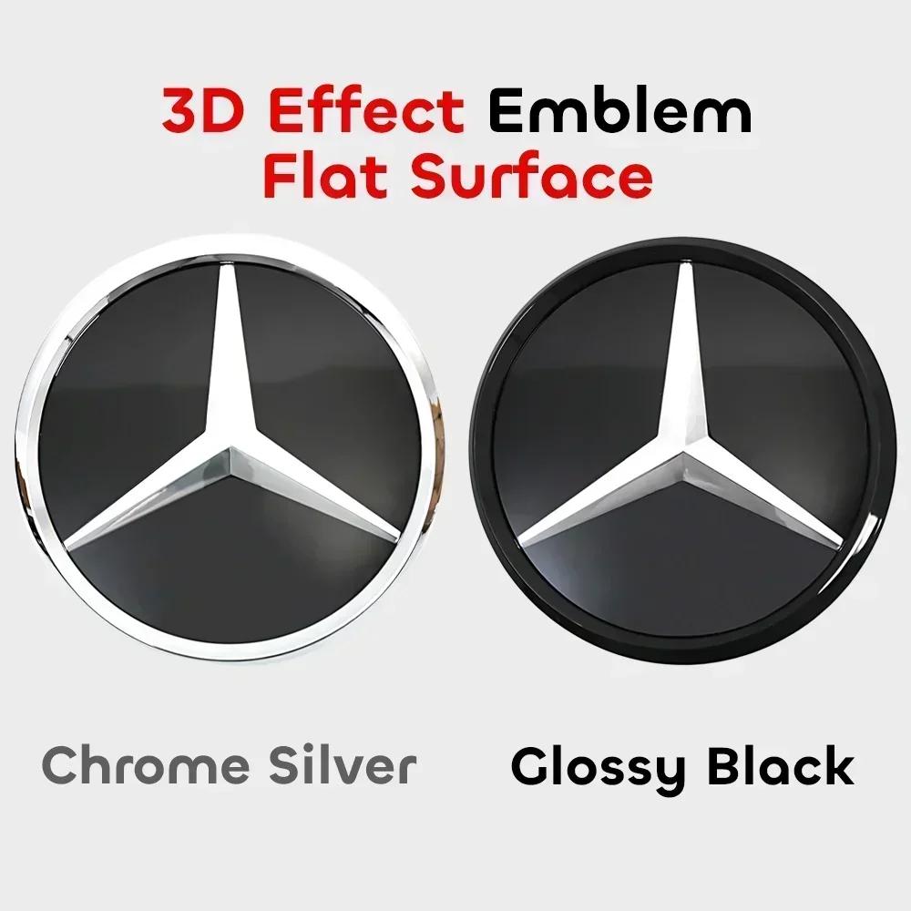 XHXII1 2025 New For Mercedes Benz Car Front Grill Emblem Star Badge 3D Mirror OE Style Flat Surface For Mercedes Benz W245 W204 X204 B1