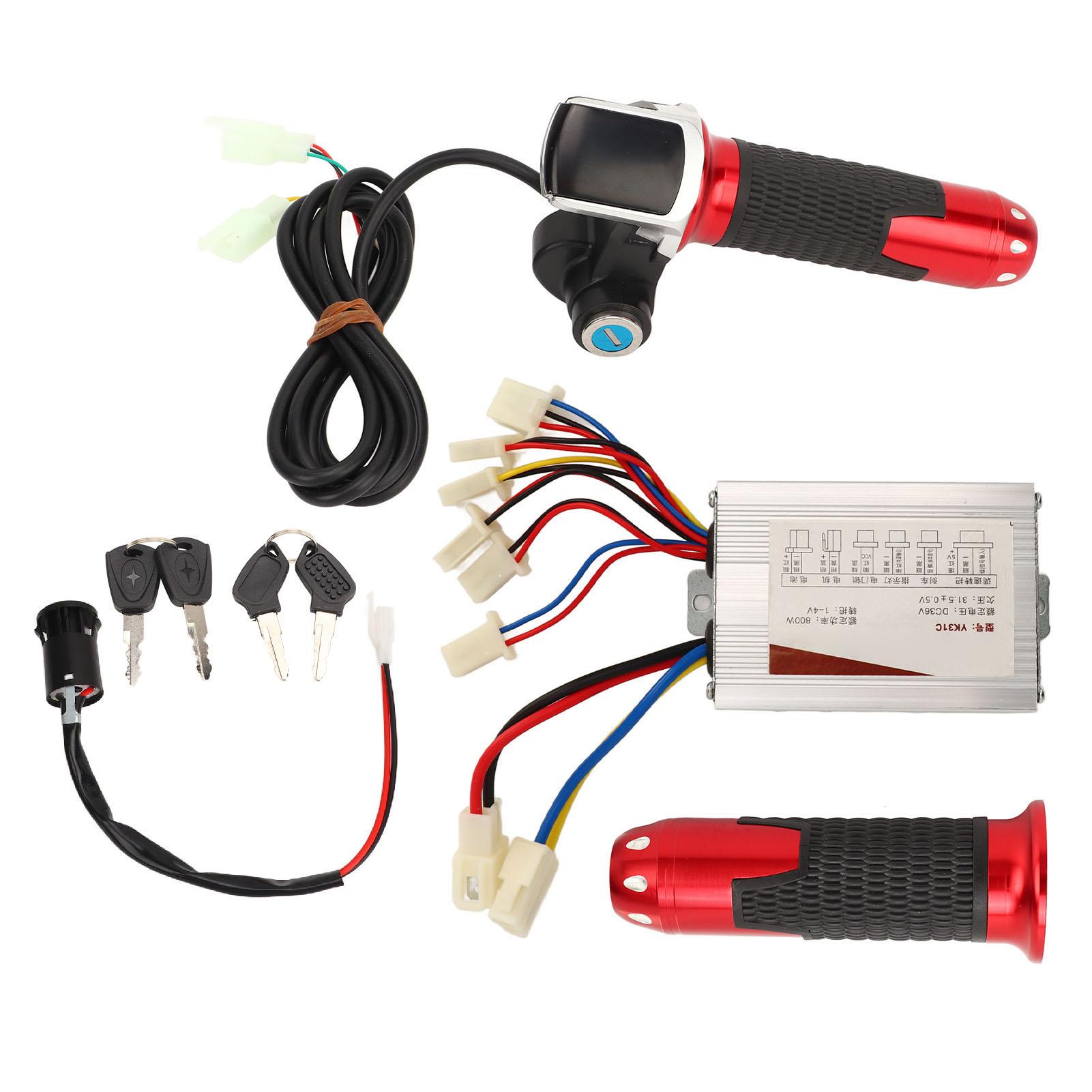 36V 800W Motor Speed Controller Throttle Twist Grip Electric Door Lock Kit Electric Bike Controller Kit