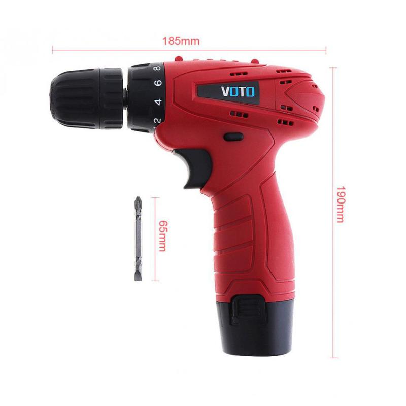 VT101 AC 100 - 240V Electric Cordless Screwdriver with 2*Rechargeable Lithium Battery and 18 Gear
