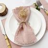 24pcs 32x32cm Wholesale Pink Gauze Cotton Napkin Reusable Tea Towel Wedding Party Christmas Table Decor Retro Burrs napkin