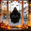 Duurzame PVC Raamfolie Halloween Pompoen/Skelet Doodskop Stickers, Verwijderbare Statische Decals, Waterdichte Spookachtige Feestartikelen Horror