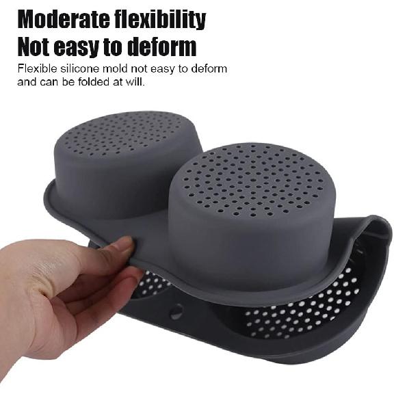 Hamburger Bun Mold Baking Hamburger Bread Pan Non-Stick Silicone Mold Dishwasher Safe 4 Cavities for Burger Buns Kitchen Tool,10cm (4 Inch) Egg