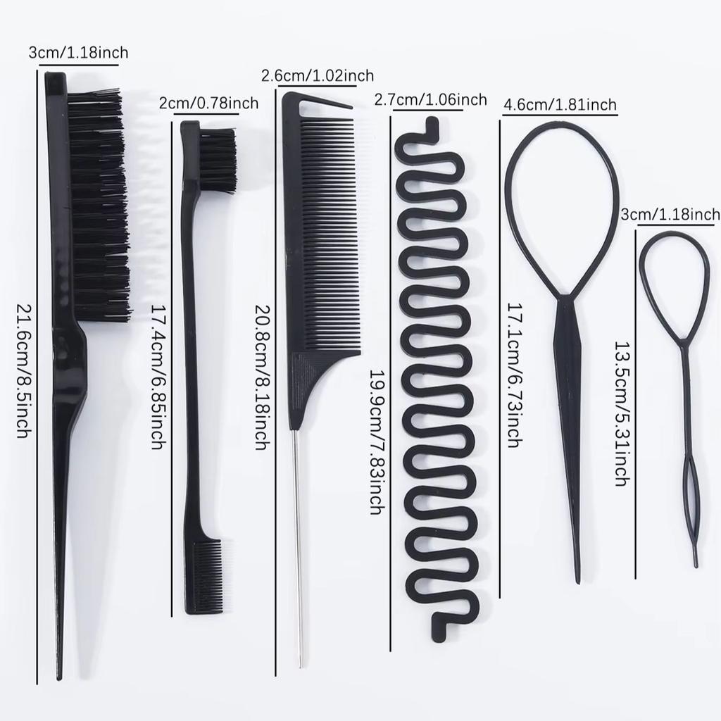 6pcs/set Styling Comb Set,tear Comb,mouse Tail Comb,hair Edge Comb,1 Centipede,2 French Hair clippers,Special for Real Hair Wigs