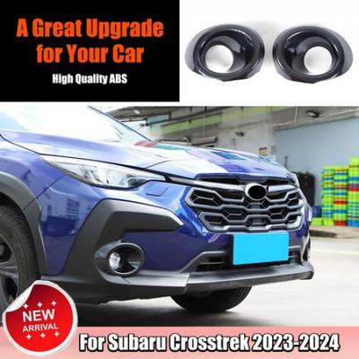 ABS Carbon Fiber Front Fog Light Lamp Trim Cover For Subaru Crosstrek -24