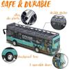 1/50 Tour-Doppeldeckerbus für Kleinkinder, Spielfahrzeuge aus Druckgusslegierung mit Geräuschen und Lichtern, Stadtautospielzeug mit Pullback-Action und zu öffnenden Türen