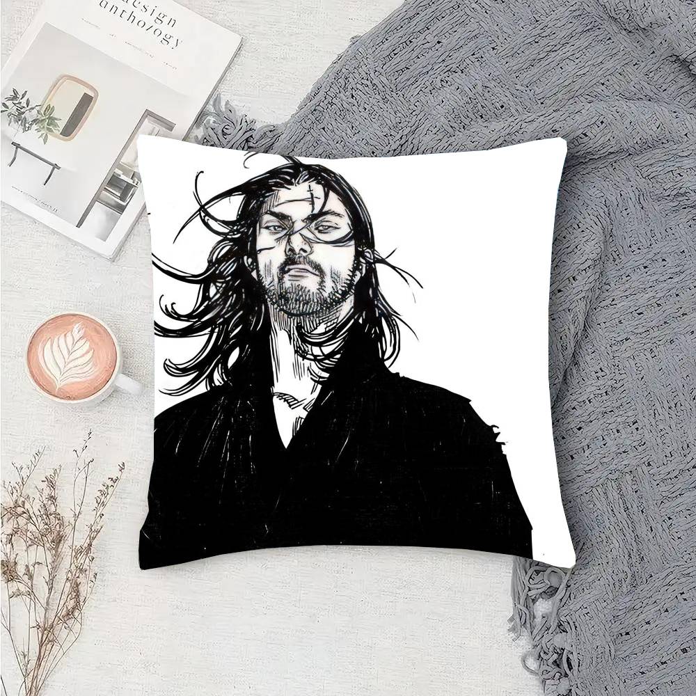 V-Vagabond Classic Manga Pillow Case Fashion Square Pillowcase Bedroom Sofa Room Ins Decoration Leisure