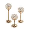 Gold Crystal Candle Holders, Small Vintage Candlestick Holders for Table Center