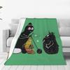 Custom Funny Cartoon Barbapapa Wallpaper Blankets Warm Flannel Throw Blanket For Sofa Office Bedspreads