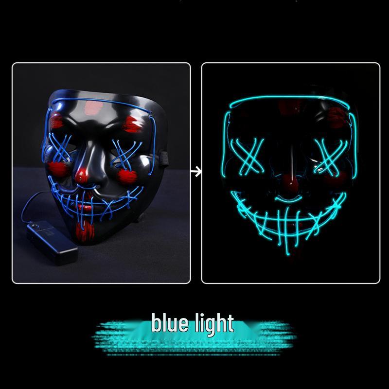 Maska LED Luminous Halloween Cyberpunk w kształcie V: Kostium festiwalowy z podświetleniem