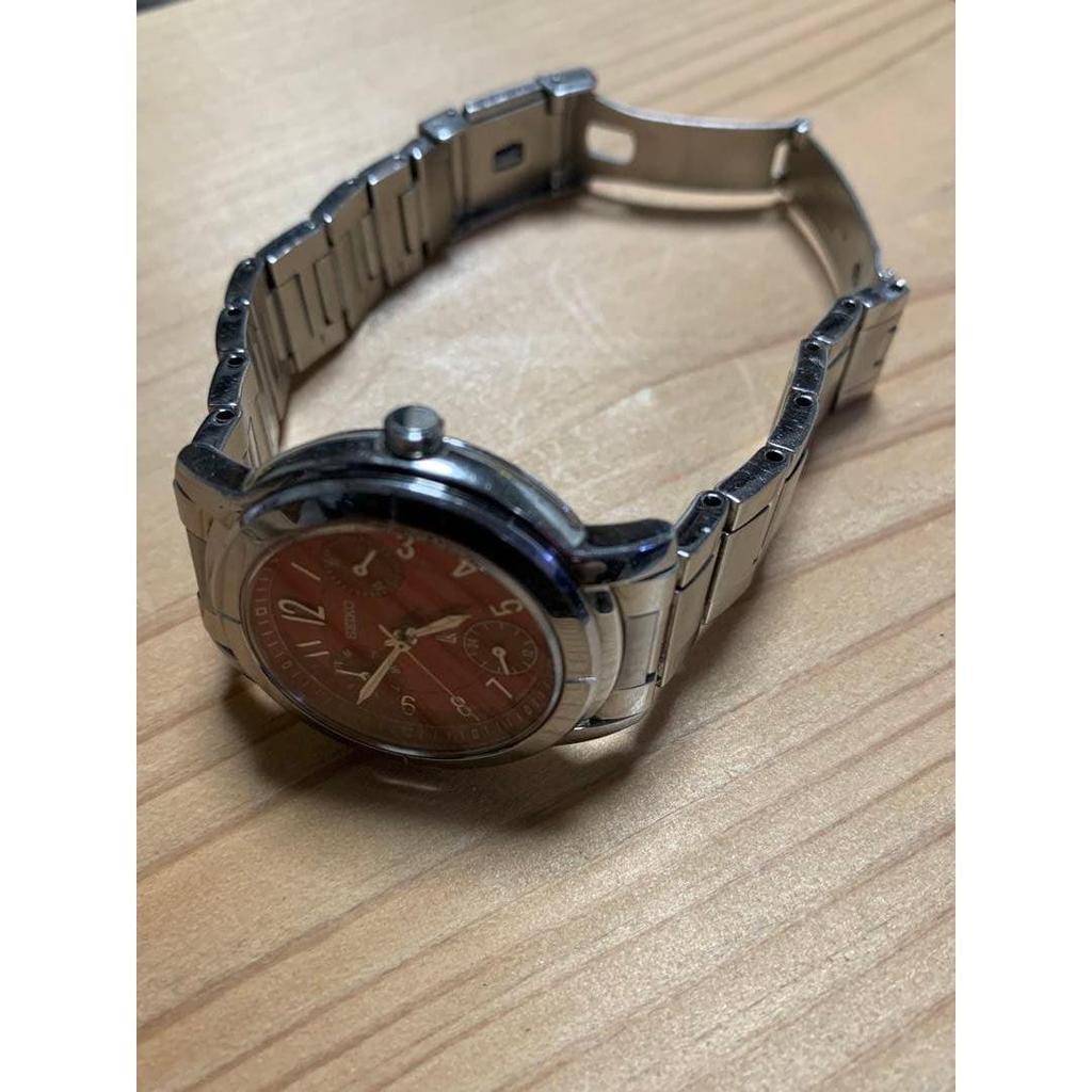Used SEIKO LUKIA Red Analog Watch Quartz Working Condition Battery Replaced
