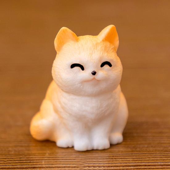 12Pcs Miniature Cat Figurine Mini Simulation Kitten Statue Resin Animal Ornament Microlandscape Dollhouse Car Dashboard Decoration