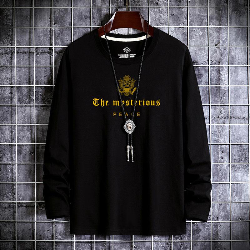 

QICED Весна и Осень Новая Тонкая Мужская Футболка С Длинными Рукавами Узкая Маленькая Рубашка Рубашка Нижняя Рубашка L чёрный