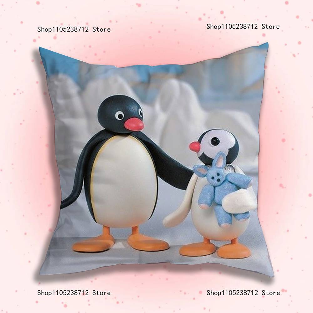 Vtipný povlak na polštář Tučňák P-Pingu pro dekoraci pohovky, auta, kanceláře, pokoje, potisk, potah na polštář, dekorace a ochrana