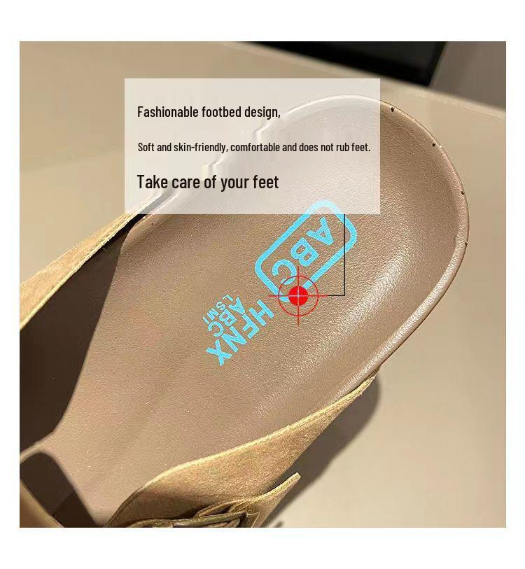 2024 British-Style Women's Birkenstock Closed-Toe Half-Slippers: Thick-Soled, Slip-On Shoes for Spring and Autumn Outdoor Wear