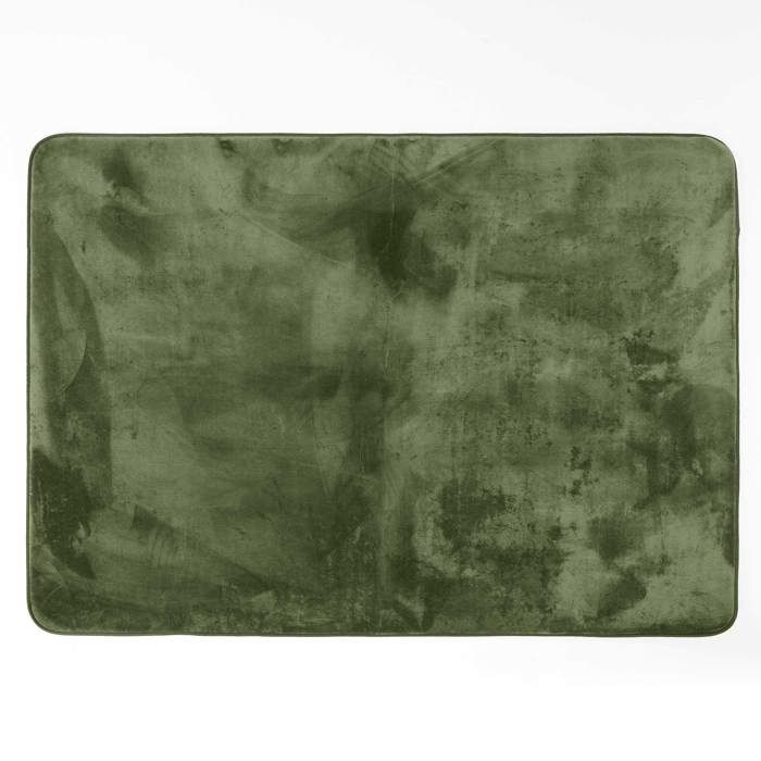 Tapis Doux en Microfibre - Vert Uni - Antidérapant - Confort et Déco - 120 x 170 cm