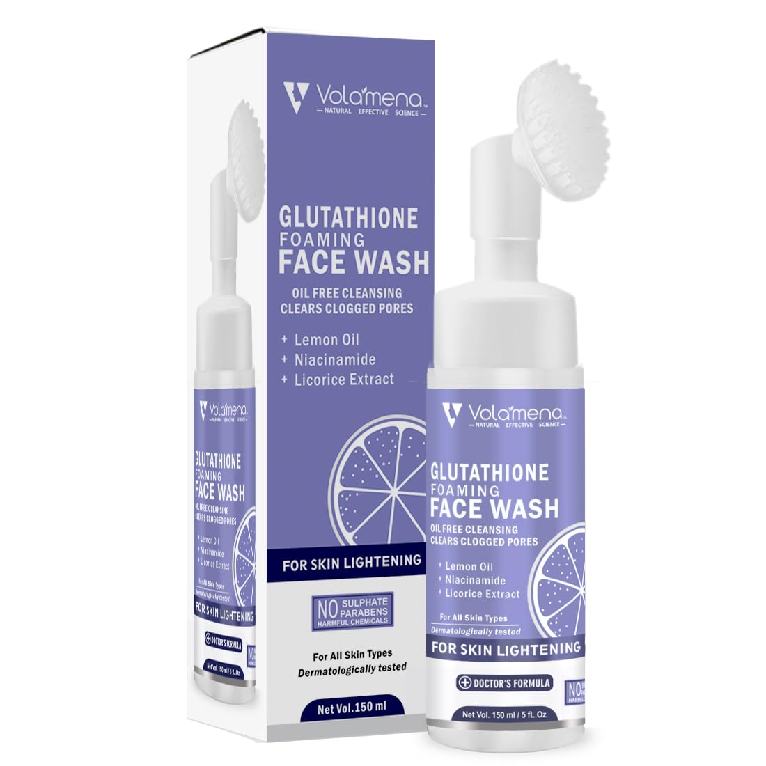 Volamena Glutathione Foaming Face Wash | For Skin Brightening & Glow | Face Wash For Men & Women 150 ml