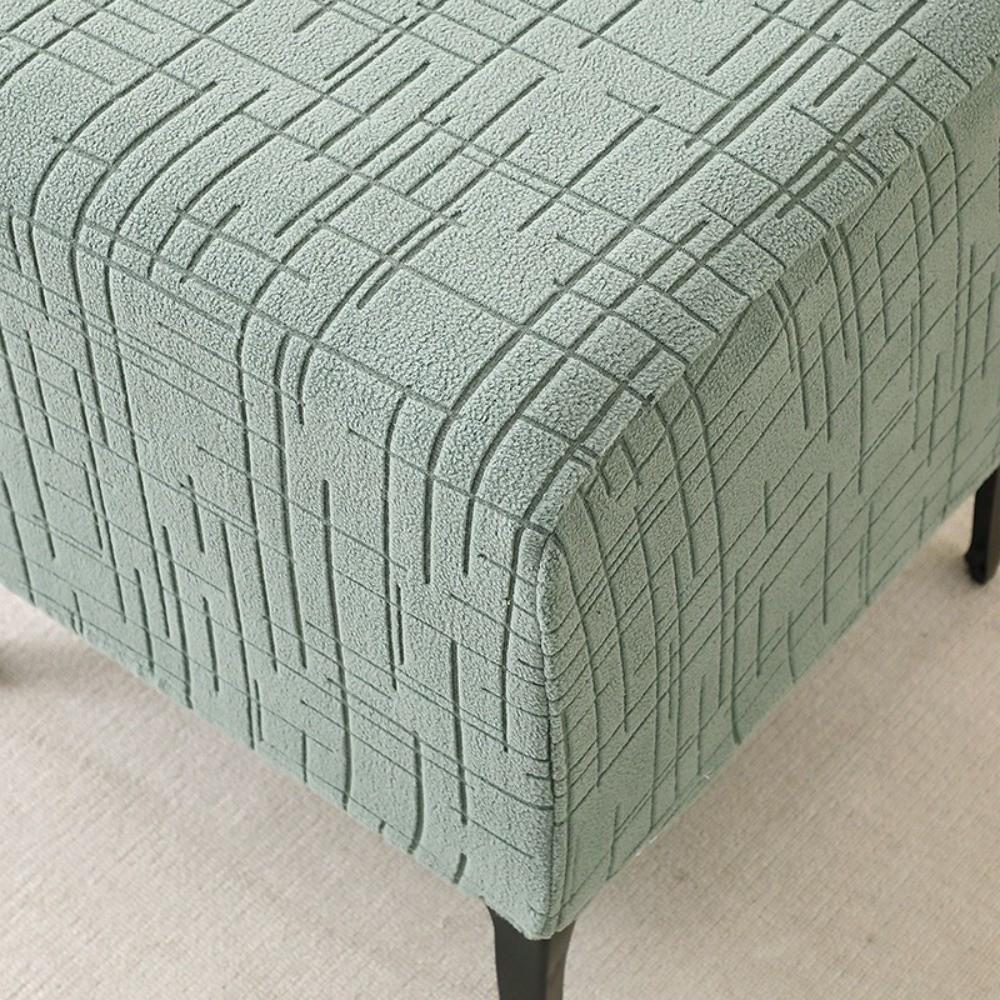 New Elastic Jacquard Ottoman Cover Solid Color Soft Square Stool Cover T-Shape Footstool Case Home Decor