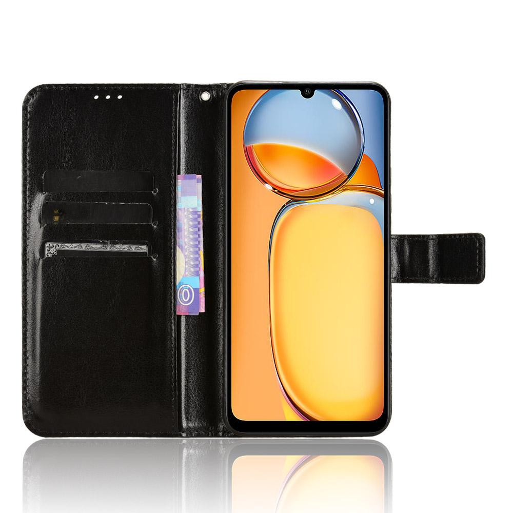 

For Xiaomi Redmi 13C/Poco C65 4G Case Leather Wallet Phone Stand Cover Black