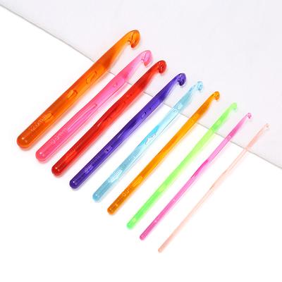 Colorful Plastic Crochet Hook Set, 3mm To 12mm Single Head Hooks for Thick Yarn & Sweater Knitting
