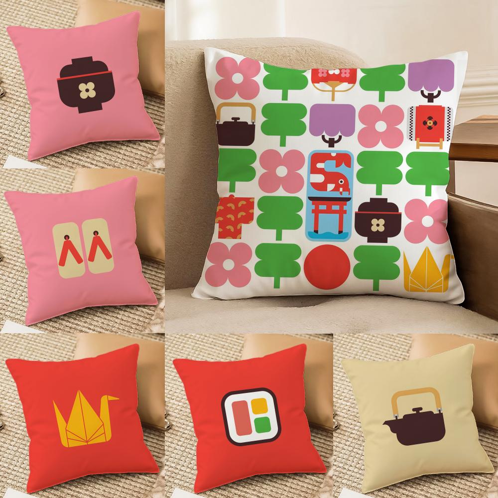 Anime Japan Day Cushion Cover Short plush Doublesided Print Square Throw Pillow Covers Sofa Home Cushion Decor