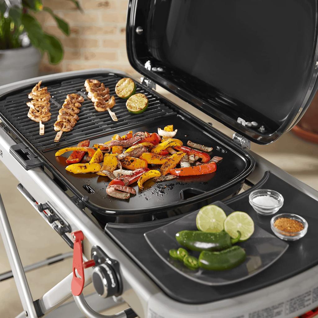 Weber Traveler Portable Gas Grill with Cast Iron Griddle Plate Japanese Product with (Product Code 7034) [Official 2-Year Warranty]