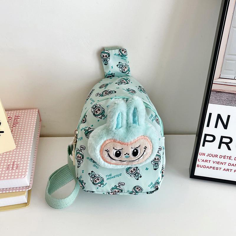 Summer new children's cartoon Labubu chest bag waist bag versatile crossbody bag travel lightweight storage bag