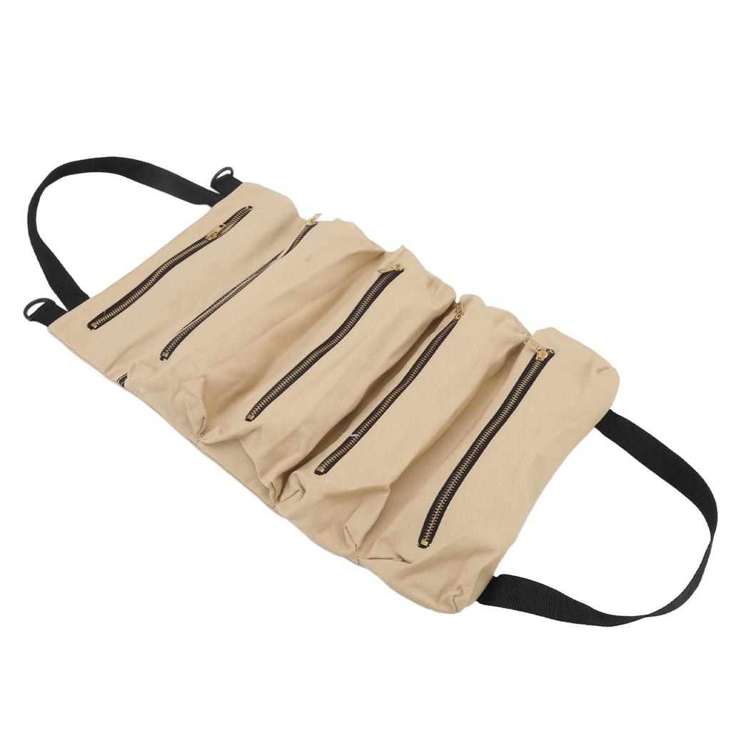 Auto Rücksitz Werkzeugaufbewahrungstasche Canvas Garten Faltbar Aufrollbar Werkzeugtasche für Zangen Schraubenschlüssel