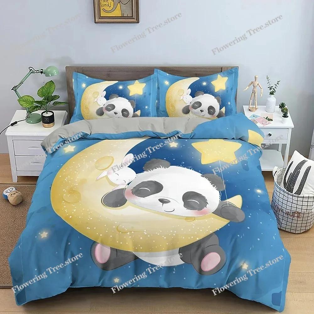 3D Cartoon Pattern DuvetQuilt Cover Cozy Soft Bedding Set for Children Kids Bedroom Decor Bedclothes Queen Twin Single