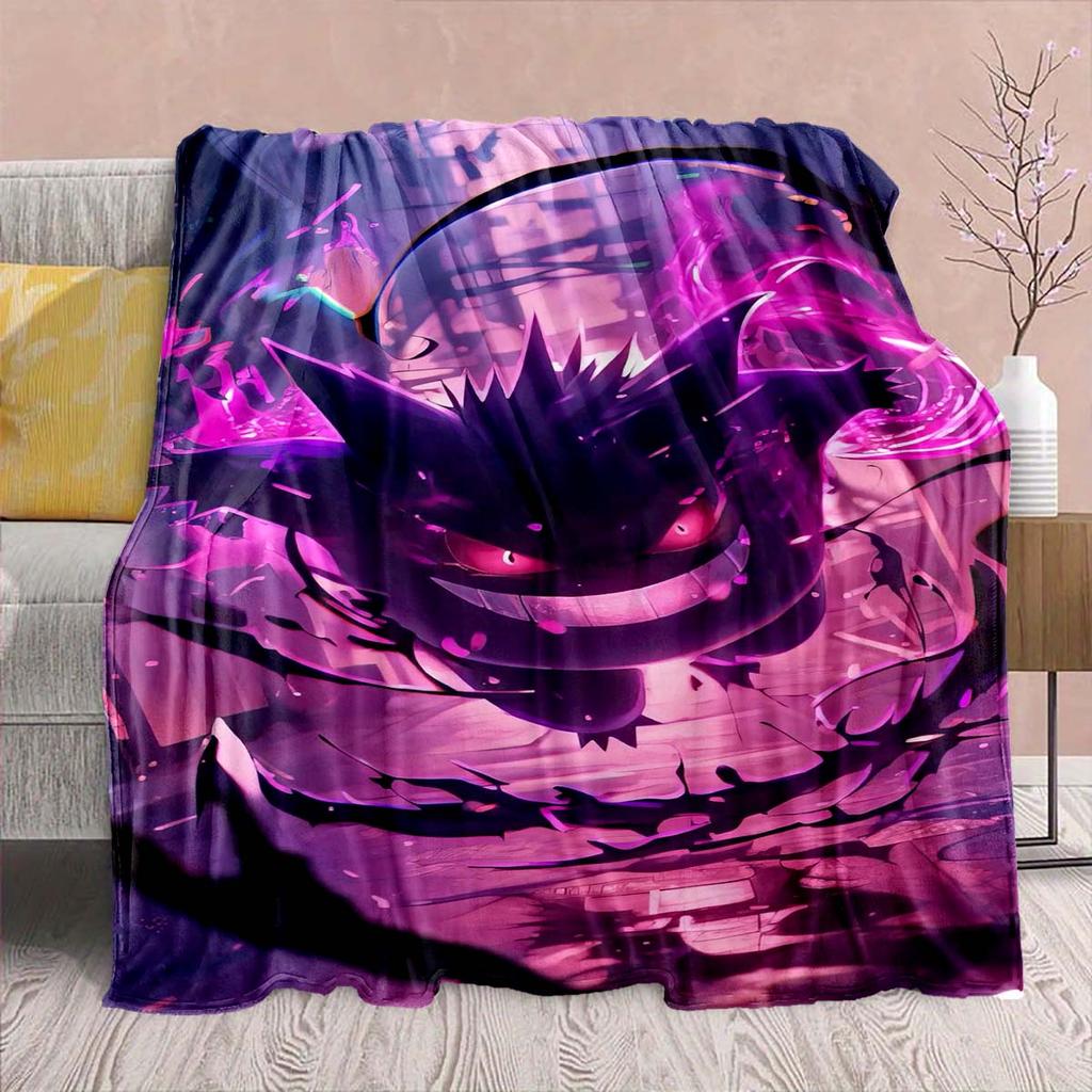 Pokémon Anime Flannel Blanket - Soft Warm Perfect for Sofa, Bedding Camping Travel Office Home Decor -QJY