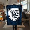 1Pc San Jose Earthquakes Print Flannel Blanket High Quality Warm Comfortable Cover for All Seasons Perfect for Gifts Home Decor