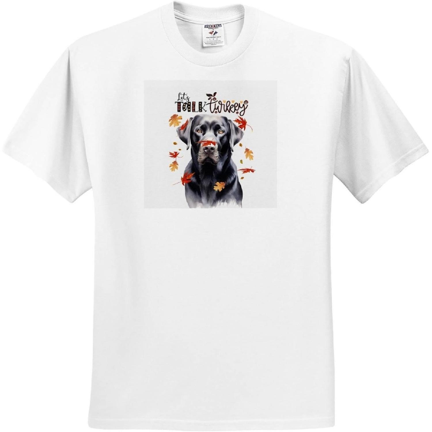 3dRose, Cute Black Labrador Retriever Thanksgiving Dog and Turkey Humor, Youth T-Shirt Med(10-12) XXXXXL белый