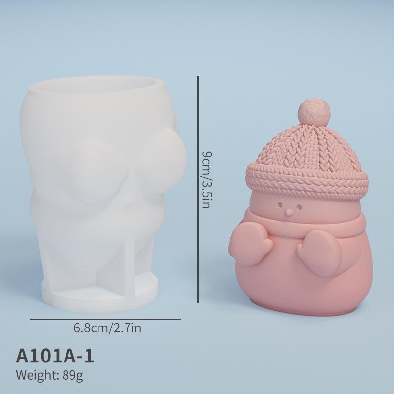 Molde de Gesso DIY Enfeite de Boneco de Neve Churrasqueira Assar Amassar Vela de Aromaterapia Molde de Silicone