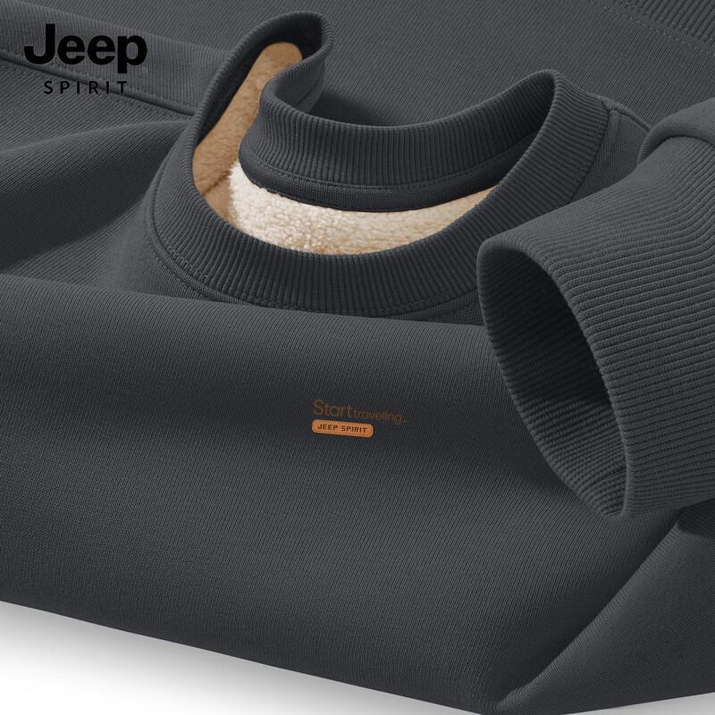 JEEP SPIRIT Men's 2025 Winter Fleece Crewneck Sweatshirt