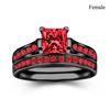Charm Couple Rings Romantic Women Red Rhinestones Rings Set Trendy Men Stainless Steel Celtic Dragon Rings Wedding Band Jewelry